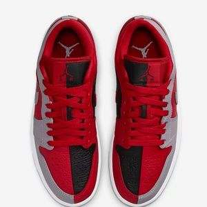 Air Jordan 1 Low SE Homage Split Gym Red Cement Grey Women's Size 9